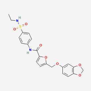 5-[(1,3-benzodioxol-5-yloxy)methyl]-N-[4-(ethylsulfamoyl)phenyl]furan-2-carboxamide