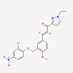 (2E)-3-{3-[(2-chloro-4-nitrophenoxy)methyl]-4-methoxyphenyl}-1-(1-ethyl-1H-pyrazol-3-yl)prop-2-en-1-one