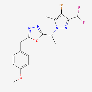 2-{1-[4-bromo-3-(difluoromethyl)-5-methyl-1H-pyrazol-1-yl]ethyl}-5-(4-methoxybenzyl)-1,3,4-oxadiazole