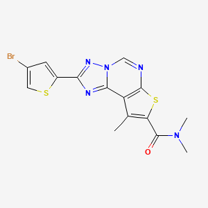 molecular formula C15H12BrN5OS2 B10948424 2-(4-bromothiophen-2-yl)-N,N,9-trimethylthieno[3,2-e][1,2,4]triazolo[1,5-c]pyrimidine-8-carboxamide 