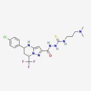 2-{[5-(4-chlorophenyl)-7-(trifluoromethyl)-4,5,6,7-tetrahydropyrazolo[1,5-a]pyrimidin-2-yl]carbonyl}-N-[3-(dimethylamino)propyl]hydrazinecarbothioamide