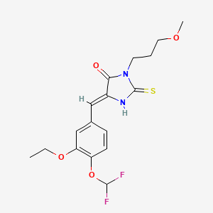 (5Z)-5-[4-(difluoromethoxy)-3-ethoxybenzylidene]-3-(3-methoxypropyl)-2-sulfanyl-3,5-dihydro-4H-imidazol-4-one