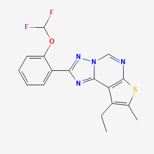 2-[2-(Difluoromethoxy)phenyl]-9-ethyl-8-methylthieno[3,2-e][1,2,4]triazolo[1,5-c]pyrimidine