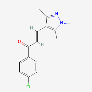 molecular formula C15H15ClN2O B10948446 (2E)-1-(4-chlorophenyl)-3-(1,3,5-trimethyl-1H-pyrazol-4-yl)prop-2-en-1-one 