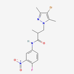 3-(4-bromo-3,5-dimethyl-1H-pyrazol-1-yl)-N-(4-fluoro-3-nitrophenyl)-2-methylpropanamide