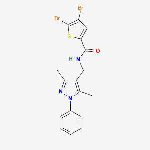 4,5-dibromo-N-[(3,5-dimethyl-1-phenyl-1H-pyrazol-4-yl)methyl]thiophene-2-carboxamide