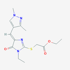 molecular formula C15H20N4O3S B10948475 ethyl ({(4Z)-4-[(1,3-dimethyl-1H-pyrazol-4-yl)methylidene]-1-ethyl-5-oxo-4,5-dihydro-1H-imidazol-2-yl}sulfanyl)acetate 