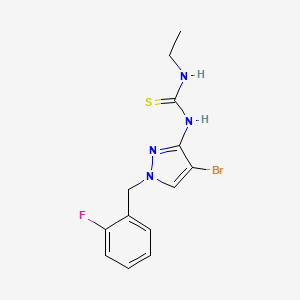 molecular formula C13H14BrFN4S B10948486 1-[4-bromo-1-(2-fluorobenzyl)-1H-pyrazol-3-yl]-3-ethylthiourea 