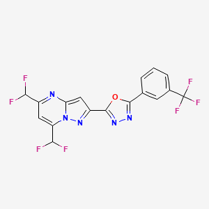 5,7-Bis(difluoromethyl)-2-{5-[3-(trifluoromethyl)phenyl]-1,3,4-oxadiazol-2-yl}pyrazolo[1,5-a]pyrimidine