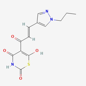 4-hydroxy-5-[(2E)-3-(1-propyl-1H-pyrazol-4-yl)prop-2-enoyl]-2H-1,3-thiazine-2,6(3H)-dione