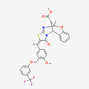 methyl (2E)-2-(4-methoxy-3-{[3-(trifluoromethyl)phenoxy]methyl}benzylidene)-5-methyl-1-oxo-1,2-dihydro-5H,11H-5,11-methano[1,3]thiazolo[2,3-d][1,3,5]benzoxadiazocine-13-carboxylate