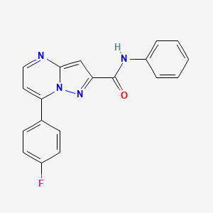 molecular formula C19H13FN4O B10948541 7-(4-fluorophenyl)-N-phenylpyrazolo[1,5-a]pyrimidine-2-carboxamide 