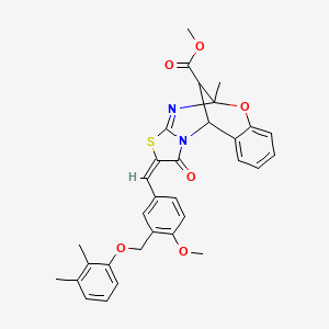 molecular formula C32H30N2O6S B10948548 methyl (2E)-2-{3-[(2,3-dimethylphenoxy)methyl]-4-methoxybenzylidene}-5-methyl-1-oxo-1,2-dihydro-5H,11H-5,11-methano[1,3]thiazolo[2,3-d][1,3,5]benzoxadiazocine-13-carboxylate 