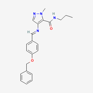 4-({(E)-[4-(benzyloxy)phenyl]methylidene}amino)-1-methyl-N-propyl-1H-pyrazole-5-carboxamide