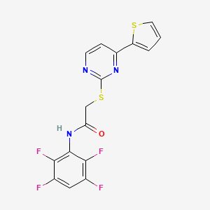 N-(2,3,5,6-tetrafluorophenyl)-2-{[4-(thiophen-2-yl)pyrimidin-2-yl]sulfanyl}acetamide