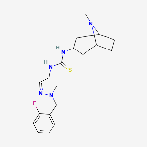 molecular formula C19H24FN5S B10948562 1-[1-(2-fluorobenzyl)-1H-pyrazol-4-yl]-3-(8-methyl-8-azabicyclo[3.2.1]oct-3-yl)thiourea 