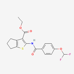 molecular formula C18H17F2NO4S B10948570 ethyl 2-[4-(difluoromethoxy)benzamido]-4H,5H,6H-cyclopenta[b]thiophene-3-carboxylate 