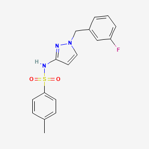 molecular formula C17H16FN3O2S B10948576 N-[1-(3-fluorobenzyl)-1H-pyrazol-3-yl]-4-methylbenzenesulfonamide 