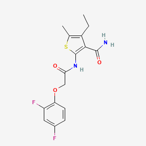 molecular formula C16H16F2N2O3S B10948584 2-{[(2,4-Difluorophenoxy)acetyl]amino}-4-ethyl-5-methylthiophene-3-carboxamide 