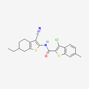 3-chloro-N-(3-cyano-6-ethyl-4,5,6,7-tetrahydro-1-benzothiophen-2-yl)-6-methyl-1-benzothiophene-2-carboxamide