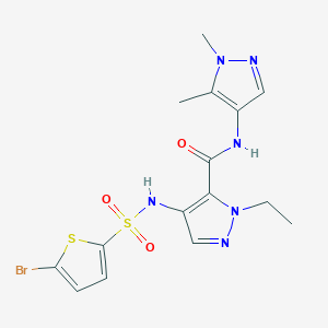 4-{[(5-bromothiophen-2-yl)sulfonyl]amino}-N-(1,5-dimethyl-1H-pyrazol-4-yl)-1-ethyl-1H-pyrazole-5-carboxamide