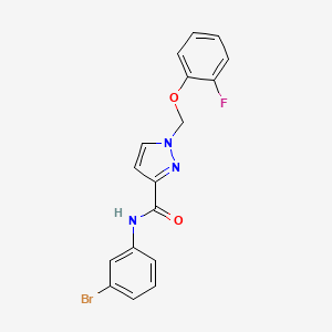 molecular formula C17H13BrFN3O2 B10948596 N-(3-bromophenyl)-1-[(2-fluorophenoxy)methyl]-1H-pyrazole-3-carboxamide 