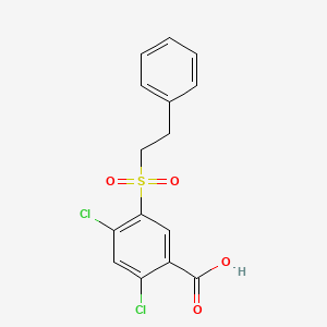 molecular formula C15H12Cl2O4S B10948602 2,4-Dichloro-5-[(2-phenylethyl)sulfonyl]benzoic acid 