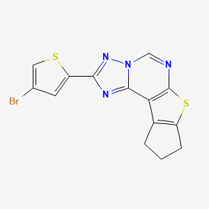 molecular formula C14H9BrN4S2 B10948606 2-(4-bromothiophen-2-yl)-9,10-dihydro-8H-cyclopenta[4,5]thieno[3,2-e][1,2,4]triazolo[1,5-c]pyrimidine 