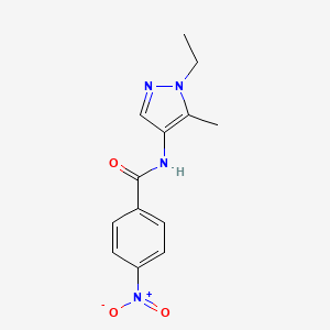 molecular formula C13H14N4O3 B10948611 N-(1-ethyl-5-methyl-1H-pyrazol-4-yl)-4-nitrobenzamide 