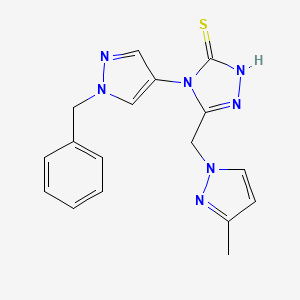 4-(1-benzyl-1H-pyrazol-4-yl)-5-[(3-methyl-1H-pyrazol-1-yl)methyl]-4H-1,2,4-triazole-3-thiol