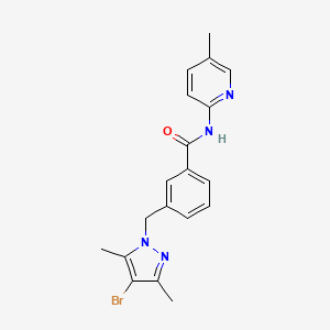 3-[(4-bromo-3,5-dimethyl-1H-pyrazol-1-yl)methyl]-N-(5-methylpyridin-2-yl)benzamide