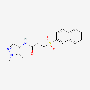 N-(1,5-dimethyl-1H-pyrazol-4-yl)-3-(naphthalen-2-ylsulfonyl)propanamide