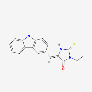 molecular formula C19H17N3OS B10948670 (5Z)-3-ethyl-5-[(9-methyl-9H-carbazol-3-yl)methylidene]-2-thioxoimidazolidin-4-one 