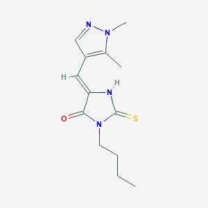 molecular formula C13H18N4OS B10948671 (5Z)-3-butyl-5-[(1,5-dimethyl-1H-pyrazol-4-yl)methylidene]-2-thioxoimidazolidin-4-one 