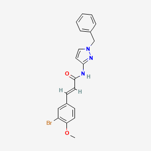 molecular formula C20H18BrN3O2 B10948675 (2E)-N-(1-benzyl-1H-pyrazol-3-yl)-3-(3-bromo-4-methoxyphenyl)prop-2-enamide 