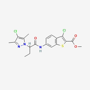 methyl 3-chloro-6-{[2-(4-chloro-3,5-dimethyl-1H-pyrazol-1-yl)butanoyl]amino}-1-benzothiophene-2-carboxylate