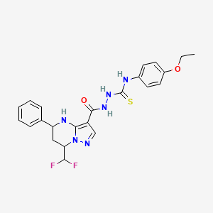 2-{[7-(difluoromethyl)-5-phenyl-4,5,6,7-tetrahydropyrazolo[1,5-a]pyrimidin-3-yl]carbonyl}-N-(4-ethoxyphenyl)hydrazinecarbothioamide