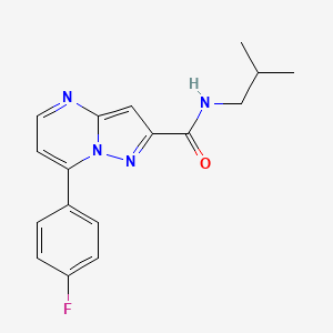 molecular formula C17H17FN4O B10948712 7-(4-fluorophenyl)-N-(2-methylpropyl)pyrazolo[1,5-a]pyrimidine-2-carboxamide 