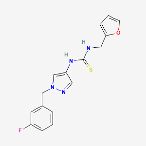 molecular formula C16H15FN4OS B10948721 1-[1-(3-fluorobenzyl)-1H-pyrazol-4-yl]-3-(furan-2-ylmethyl)thiourea 