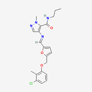 4-{[(E)-{5-[(3-chloro-2-methylphenoxy)methyl]furan-2-yl}methylidene]amino}-1-methyl-N-propyl-1H-pyrazole-5-carboxamide