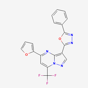 5-(Furan-2-yl)-3-(5-phenyl-1,3,4-oxadiazol-2-yl)-7-(trifluoromethyl)pyrazolo[1,5-a]pyrimidine