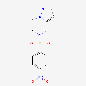 molecular formula C12H14N4O4S B10948764 N-methyl-N-[(1-methyl-1H-pyrazol-5-yl)methyl]-4-nitrobenzenesulfonamide 