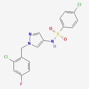 4-chloro-N-[1-(2-chloro-4-fluorobenzyl)-1H-pyrazol-4-yl]benzenesulfonamide