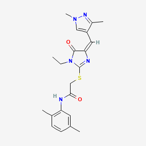 N-(2,5-dimethylphenyl)-2-({(4E)-4-[(1,3-dimethyl-1H-pyrazol-4-yl)methylidene]-1-ethyl-5-oxo-4,5-dihydro-1H-imidazol-2-yl}sulfanyl)acetamide