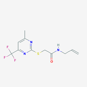 2-{[4-methyl-6-(trifluoromethyl)pyrimidin-2-yl]sulfanyl}-N-(prop-2-en-1-yl)acetamide