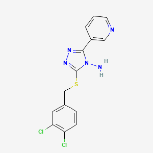 molecular formula C14H11Cl2N5S B10948799 3-[(3,4-dichlorobenzyl)sulfanyl]-5-(pyridin-3-yl)-4H-1,2,4-triazol-4-amine 