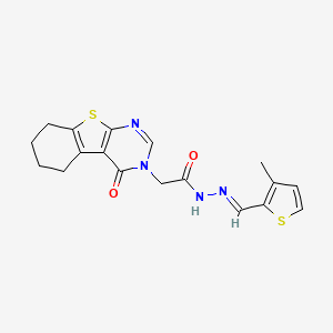 N'-[(E)-(3-methylthiophen-2-yl)methylidene]-2-(4-oxo-5,6,7,8-tetrahydro[1]benzothieno[2,3-d]pyrimidin-3(4H)-yl)acetohydrazide