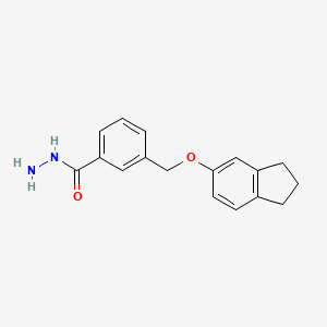 3-[(2,3-dihydro-1H-inden-5-yloxy)methyl]benzohydrazide