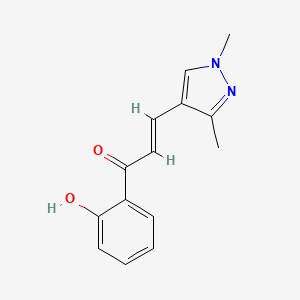 molecular formula C14H14N2O2 B10948831 (2E)-3-(1,3-dimethyl-1H-pyrazol-4-yl)-1-(2-hydroxyphenyl)prop-2-en-1-one 