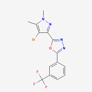 2-(4-bromo-1,5-dimethyl-1H-pyrazol-3-yl)-5-[3-(trifluoromethyl)phenyl]-1,3,4-oxadiazole